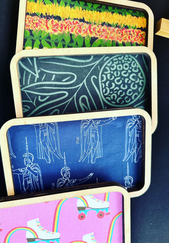 Plywood rectangle fabric catch all trays