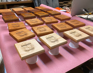 4 pc wooden coaster set