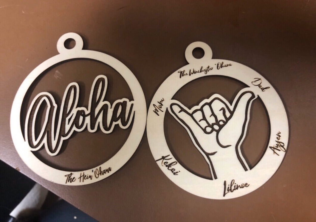 Custom 'Ohana Name Christmas Ornaments