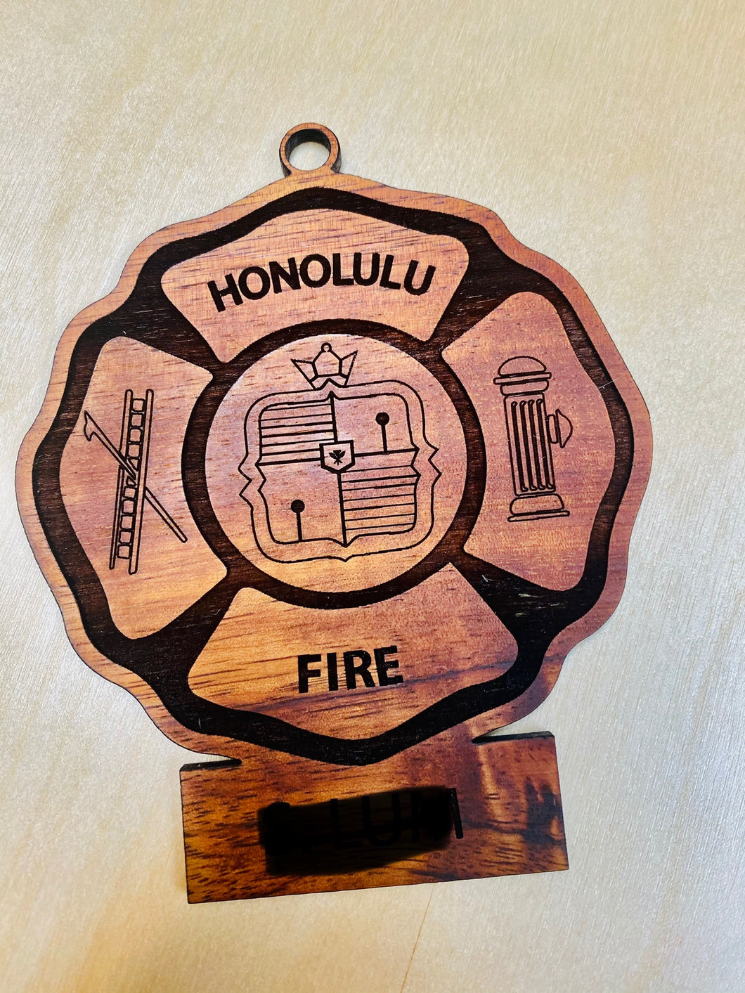 Hawaiian Koa wood HFD ornament