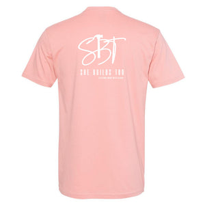 Pink-She Builds Too T-shirt