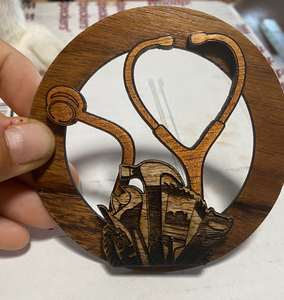 Hawaiian Koa Stethoscope Ornament